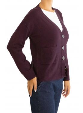Cardigan tinta unita 3 bottoni 